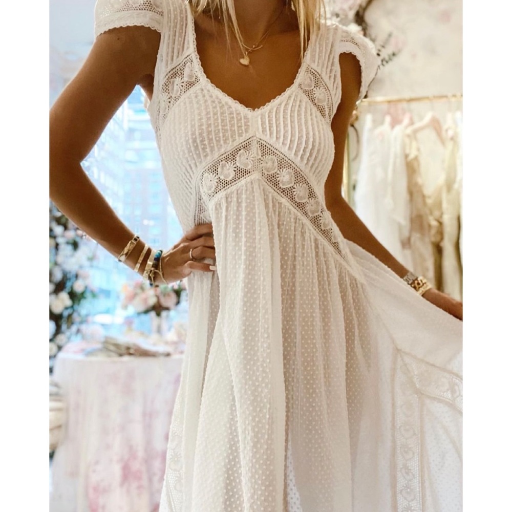 LoveShackFancy Archer Dress in Antique White - Picture 3 of 10